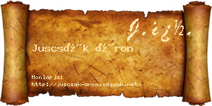 Juscsák Áron névjegykártya