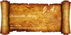 Juscsák Áron névjegykártya