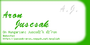 aron juscsak business card